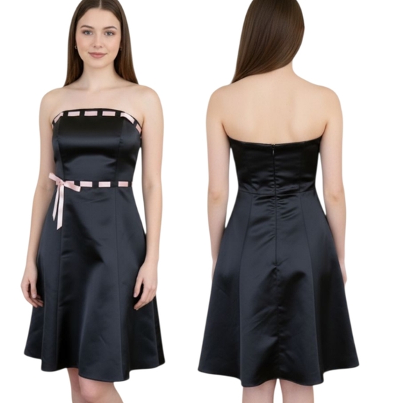 JESSICA McCLINTOCK GUNNE SAX Y2K  Strapless Cocktail Dress - Size 4 - Picture 1 of 8